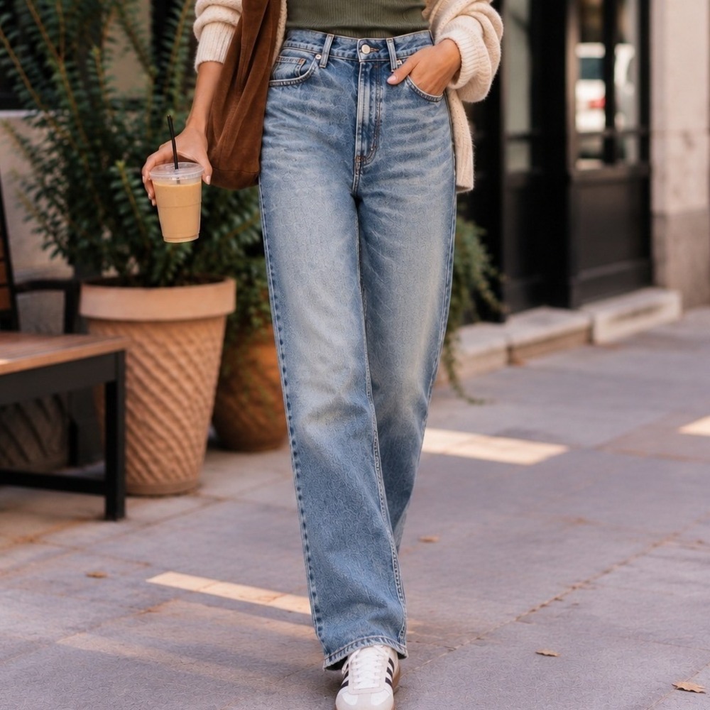Moussy Vintage Womens High Rise Straight Leg Distressed Jeans Medium Wash Japan